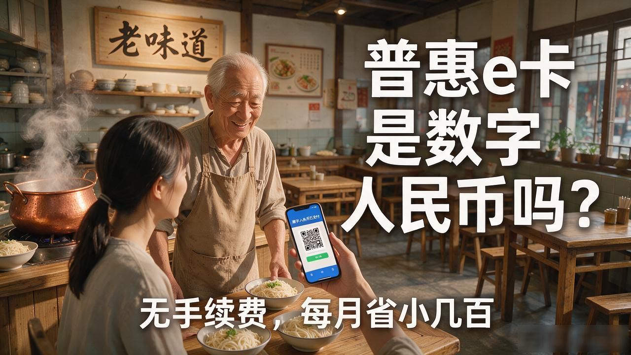 普惠e卡是数字人民币吗？开了六年小面馆的我给你说透