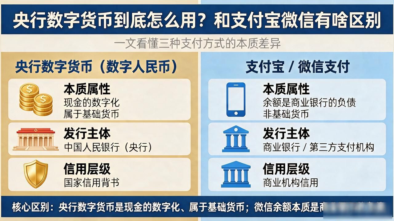 深圳中央银行数字货币到底怎么用？和支付宝微信有啥区别