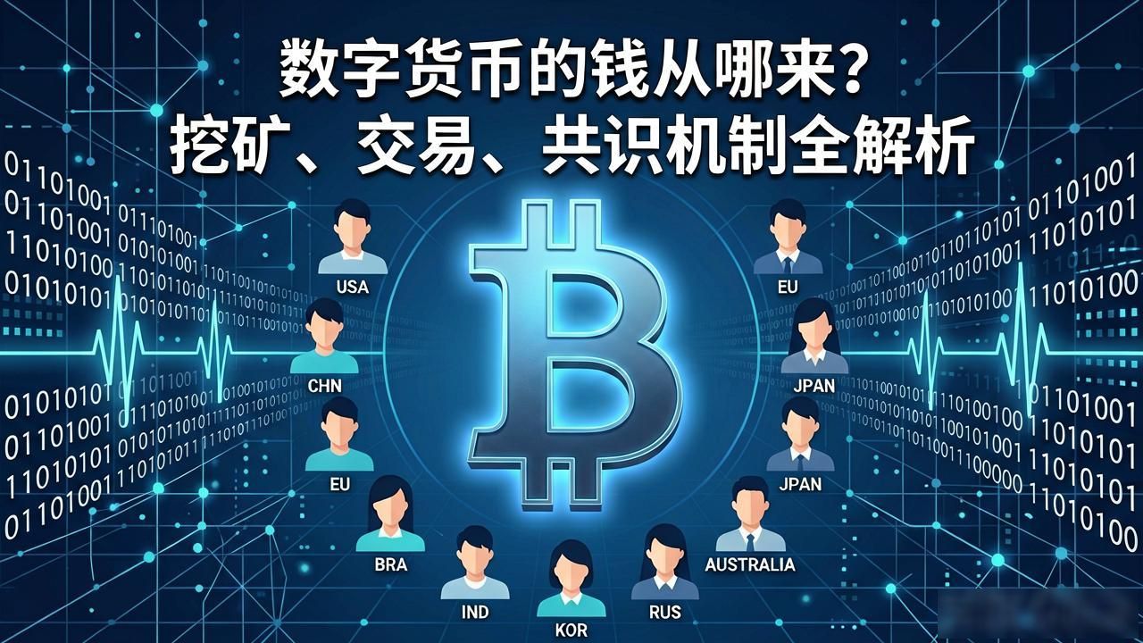 数字货币的钱从哪来？挖矿、交易、共识机制全解析