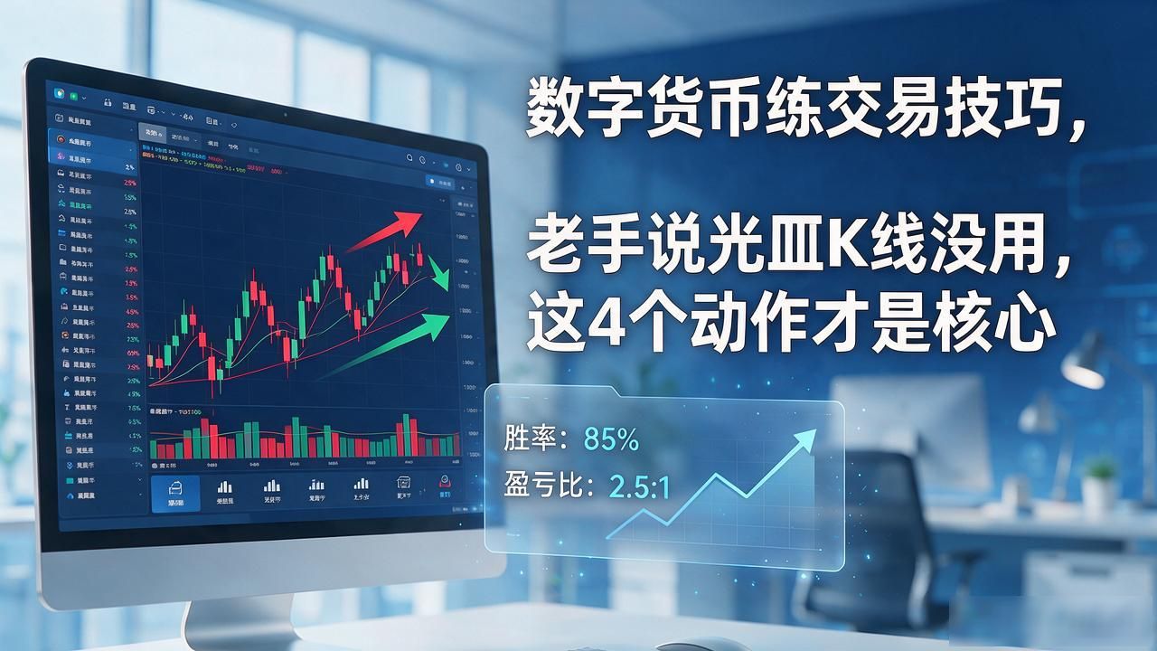 数字货币练交易技巧，老手说光盯K线没用，这4个动作才是核心