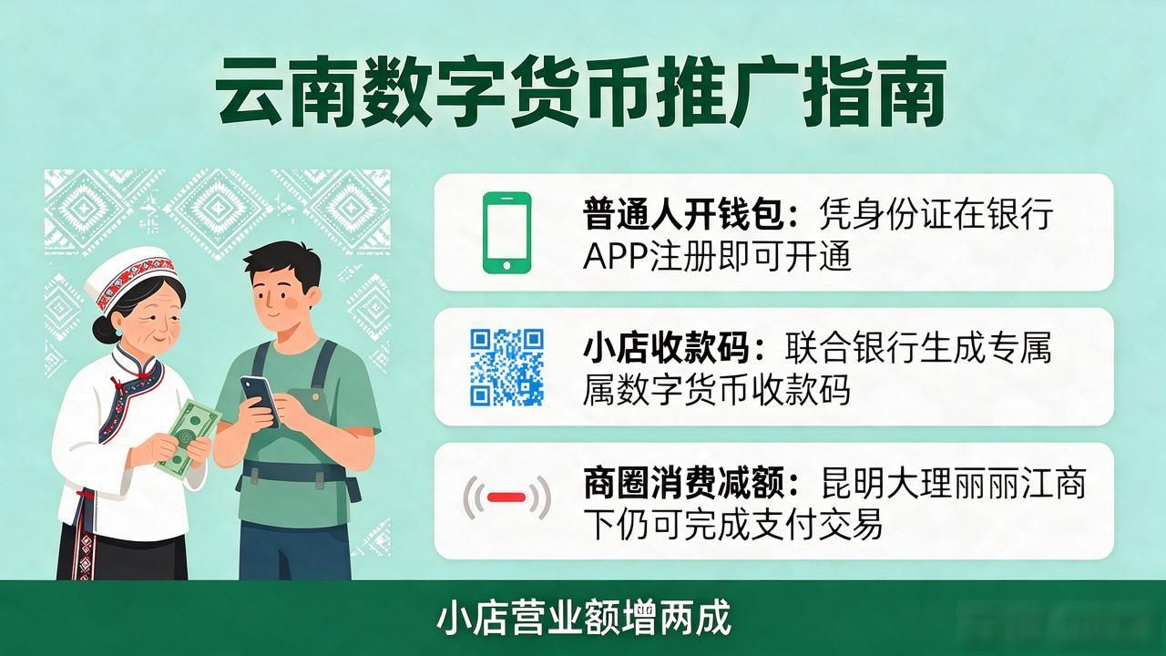 云南推广数字货币，普通人怎么开钱包、小店怎么接收款码
